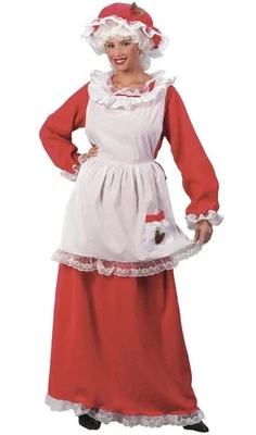  经典 Mrs. Claus 圣诞成人服装 XL/16-24 码 — 第 1/4 张图片