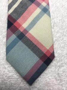 SKINNY TIE MADNESS MENS TIE PINK BLUE BLACK 2 X 58 - Picture 1 of 4