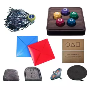 Set gioco Ddakji coreano, pietra volante, gong-gi, trottola, calamari Jegi - Foto 1 di 9