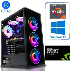 RTX Gaming PC AMD Ryzen 7 5800X 64GB DDR4 2TB NVME M.2 12GB RTX 5070 Windows 11 - Picture 1 of 7