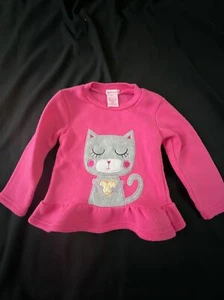girls 4t teddy boom long sleeve pink cat shirt - Picture 1 of 6
