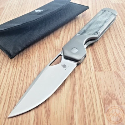 Kizer Cutlery Militaw Folding Knife 3.38" S35VN Steel Blade Titanium / Micarta - Image 1 of 4