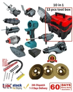 Multi Elektrowerkzeug Akku Combo Kit 10 in 1 Makita kompatibel Heckenschere +12 - Bild 1 von 16
