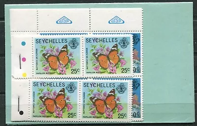 SEYCHELLES 1977-1978, BUTTERFLY, FLOWER, CORAL. Sc 391 x4,392 x4,393 x8. BOOKLET - Image 1 of 2