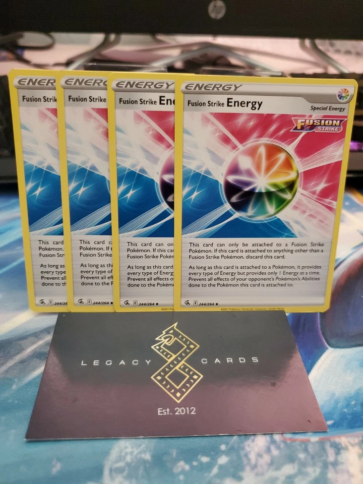 x4 Fusion Strike Energy Playset 244/264 Pokémon Cards EX-NM - Image 1 of 1