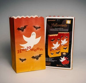 Halloween Leuchttüten, Motiv Gespenst Fledermaus, Luminaria Teelicht Lichttüte - Bild 1 von 2
