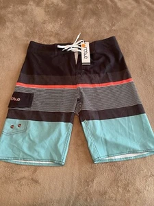 Nonwe Men's Board Shorts Swim Surf Trunks Size 32 Lined Multi-color Striped -New - Picture 1 of 5