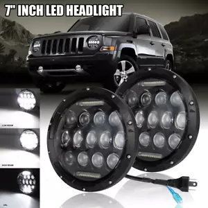 Faros LED redondos de 7 pulgadas para Jeep Patriot par 2008-2016 luz proyector DRL - Imagen 1 de 17