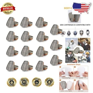 Organic Vapor & Dust-Proof Respirator Filters 30PCS Pack - Advanced Protection - Picture 1 of 9