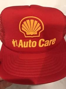 Vintage 80s 90s  Shell  Gas Oil Auto Care  Trucker SNAPBACK MESH Foam Hat Cap - Picture 1 of 2