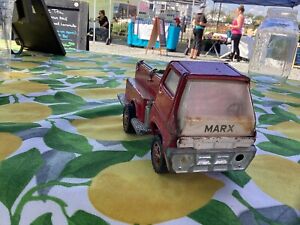 MARX VINTAGE 1968 RED FIRE TRUCK PRESSED STEEL 7 INCHES LONG RARE EXC. CONDITION