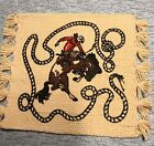 Western Style Coasters Set of 6 Horse Rodeo Cowboy Decor fringe tassels