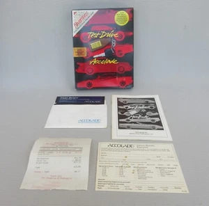 Disco de juego TEST DRIVE de Accolade 1987 Commodore C64/128, manual y caja - Imagen 1 de 12