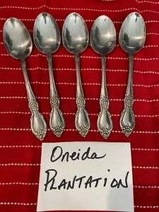 Lot of 5 Oneida PLANTATION Community Stainless Flatware OVAL SOUP SPOONS - Picture 1 of 6