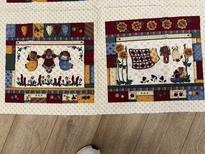 VIP Leslie Beck Cotton Fabric FOLK ART Quilt Sew Crafts Pillow Panel Sunflower - Image 1 of 4