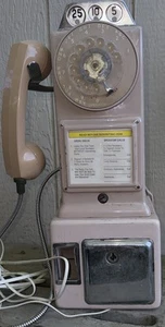Vintage Pink 3 Slot Pay Phone with Chrome Door And Key Untested - Picture 1 of 6