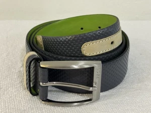 Hugo Boss Herren Ledergürtel 90/34 Grau Grün Made in Italy - Bild 1 von 7