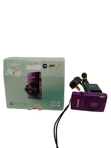 Canon IXUS 230 HS 12.1MP Digital Camera Purple with Original Box Turns On - Picture 1 of 11