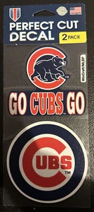 CHICAGO CUBS PERFECT CUT DECAL 2 PACK MLB LICENSED - Picture 1 of 1