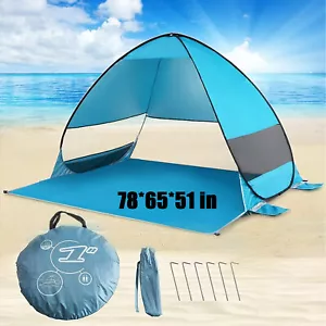 Pop Up Portable Beach Canopy Sun Shade Shelter Outdoor Camping Fishing Tent Mesh - Picture 1 of 12