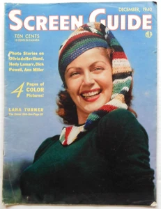 SCREEN GUIDE MAGAZINE Dec 1940 Lana Turner cover Gable Benny Davis Lamarr Miller - Picture 1 of 2