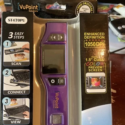 NEW VuPoint Magic Wand IV Portable Scanner Model ST470PU 1050DPI Purple  - Image 1 of 4