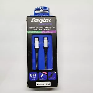 Energizer Ultimate Nylon geflochten Typ-C auf 8 PIN Kabel 6 Fuß NEU - Bild 1 von 5