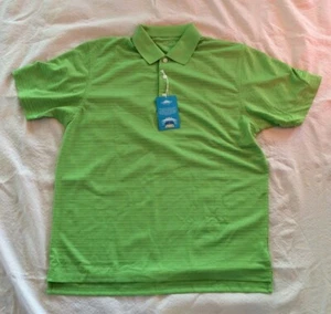 Vantage Lime Green Striped Men's Large Polo Shirt - Picture 1 of 2