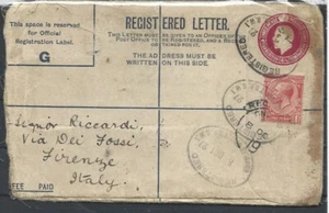 1927 ENGLAND REGISTERED LETTER 4 1/2 TO ITALY - Picture 1 of 2
