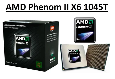 AMD Phenom II X6 1045T 6 Core Processor 2.7 - 3.2 GHz, Socket AM3, 95W CPU - Image 1 of 4