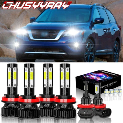 Combo de faros LED + faros antiniebla 6x 6000K para Nissan Pathfinder 2017 2018 Foto 1 de 4