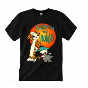 Calvin And Hobbes Unisex T-Shirt, Vintage 90’S Cotton Men, Women Crewneck - Picture 1 of 3