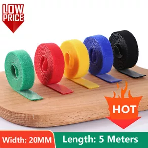 5M/Roll Self-Adhesive Straps Width 2 CM Back To Back Nylon Tapes Wire&Cable Ties - Picture 1 of 16