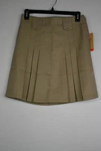 Girl's French Toast Front Pleated Skirt with Tabs Khaki 12 - Picture 1 of 4