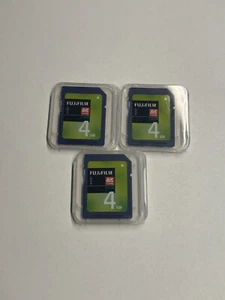 Lot of 3pcs 4gb FUJIFILM SDHC SECURE DIGITAL MEMORY CARD for SD NIKON CANON CAM - Picture 1 of 2