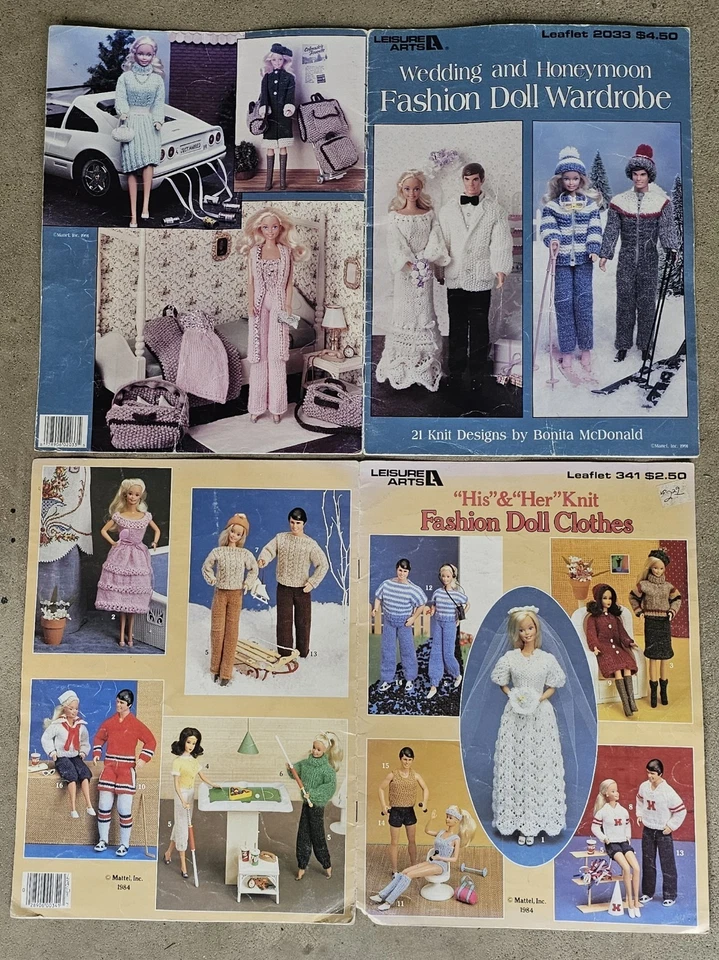 Lot Vtg Knit Fashion Doll BARBIE KEN clothes Wedding Dress Shirt Pants Outfit - Image 1 of 1