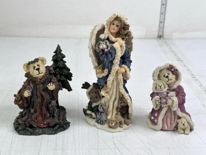 Boyds Bears 3 pezzi angelo invernale lotto esclusivo Genevieve Frostbeary felce Woodsbeary - Foto 1 di 12