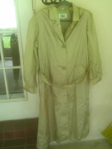 Vintage THE TOTES COAT Gold with hood Long, Button Up  Water Repellent Size 10 - Picture 1 of 7