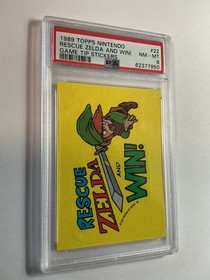 PSA 8 - Graded Nintendo LINK Rescue Zelda and Win! 1989 NM-MINT Topps NES *BTX