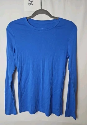 Merona Blue Long Sleeve Crew Neck T-shirt Womens Size M - Image 1 of 4
