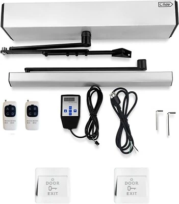 Olide Automatic Elevator Swing Door Opener DC24V Motor with Plastic Exit Button - Image 1 of 4