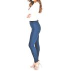 New Womens High Waist Denim Stretch Super Skinny Blue Jeggings Size 6 8 10 12 14