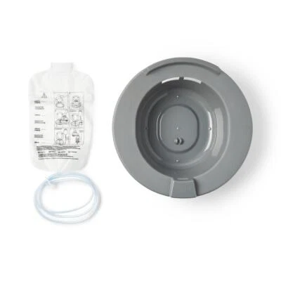 Medline Sitz Bath Round Graphite Plastic 2000mL Bag Graduated Printed Directions - Image 1 of 2