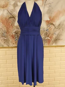 NEU MIT ETIKETT ELEGANTES PULLOVERKLEID EVAN PICONE GRÖSSE 10 BLAU ÄRMELLOS GERAFFTE TAILLE - Bild 1 von 10