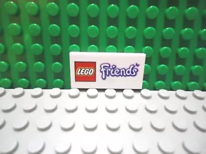 Lego 1 Blanco 2x4 Azulejos Impreso Lego Friends Logotipo NUEVO - Imagen 1 de 1