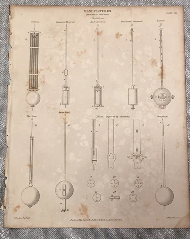 Original 1836 Engraving Mechanical Processes Pendulums By P. Barlow & J.W. Lowry Cover