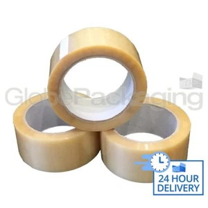 36 x Rotoli di KD nastro da imballaggio trasparente vinile resistente in PVC 48 mm x 66M XX-STRONG - Foto 1 di 6