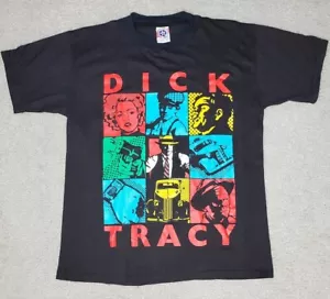 Vintage 90s Dick Tracy Disney Movie Promo Single Stitch Shirt Size L - Picture 1 of 5