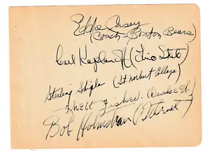 BOSTON BEARS 1940 SIGNED ALBUM PAGE EDDIE CASEY KAPLANOFF STERLING SHIPLA FISHER - Picture 1 of 1