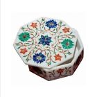 Semi Precious Stone Inlay Work Trinket Box Octagon Marble Handmade BOX for Her